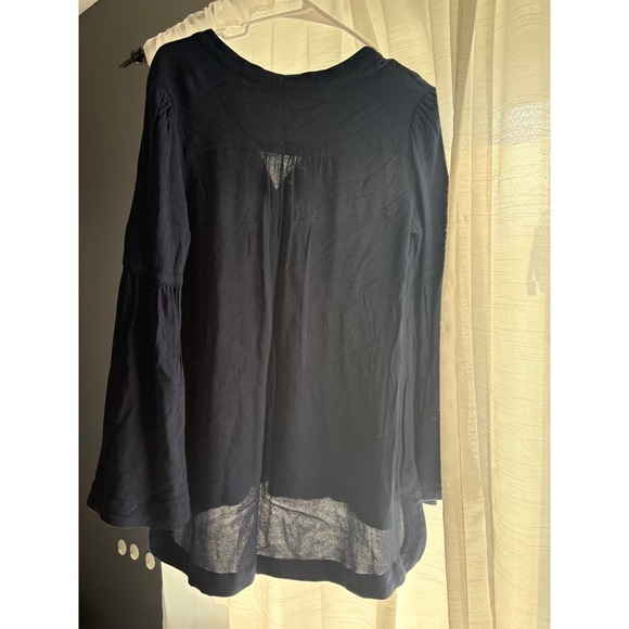 Free People Tunic Top Womens Small S V Neck Button Front Long Sleeve - Picture 2 of 9